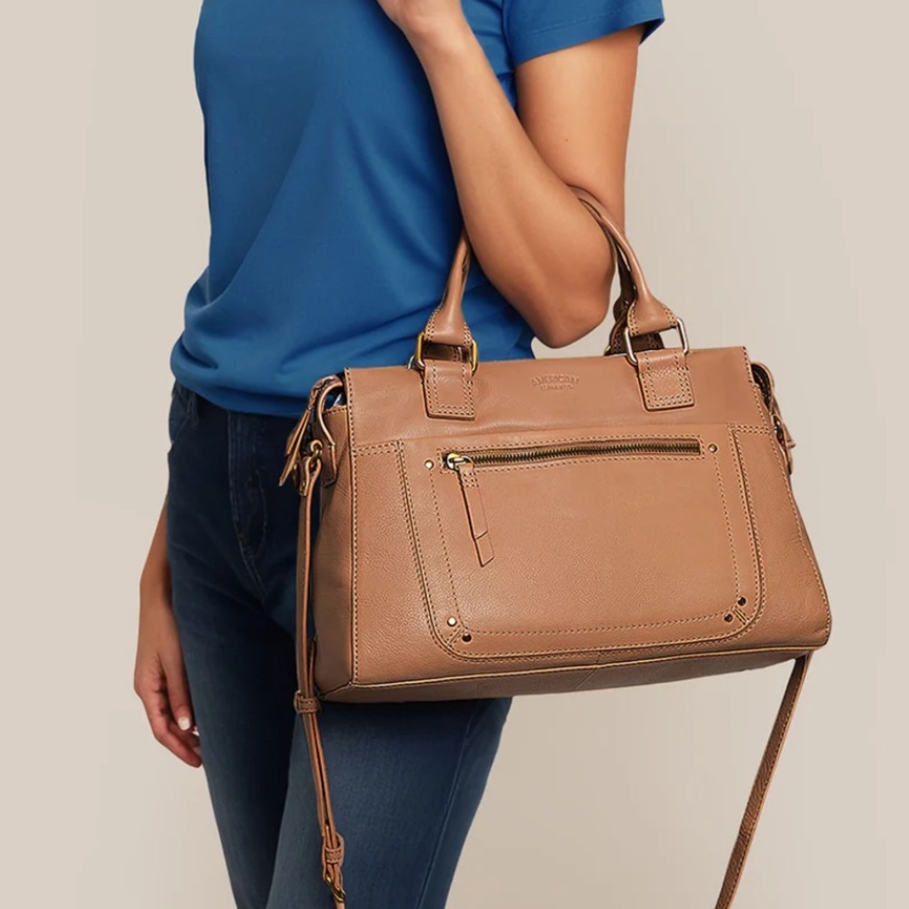 American Leather Co. Tan Satchel Handbag - Picture 5 of 7